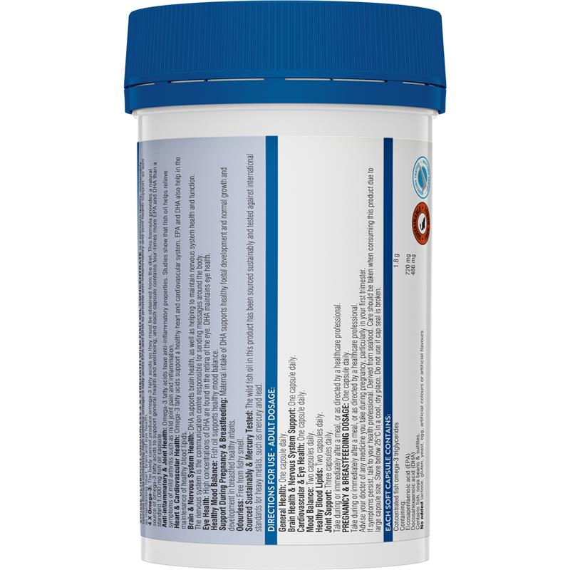 Load image into Gallery viewer, Swisse Ultiboost 4 x Strength Wild Fish Oil Concentrate 60 Capsules
