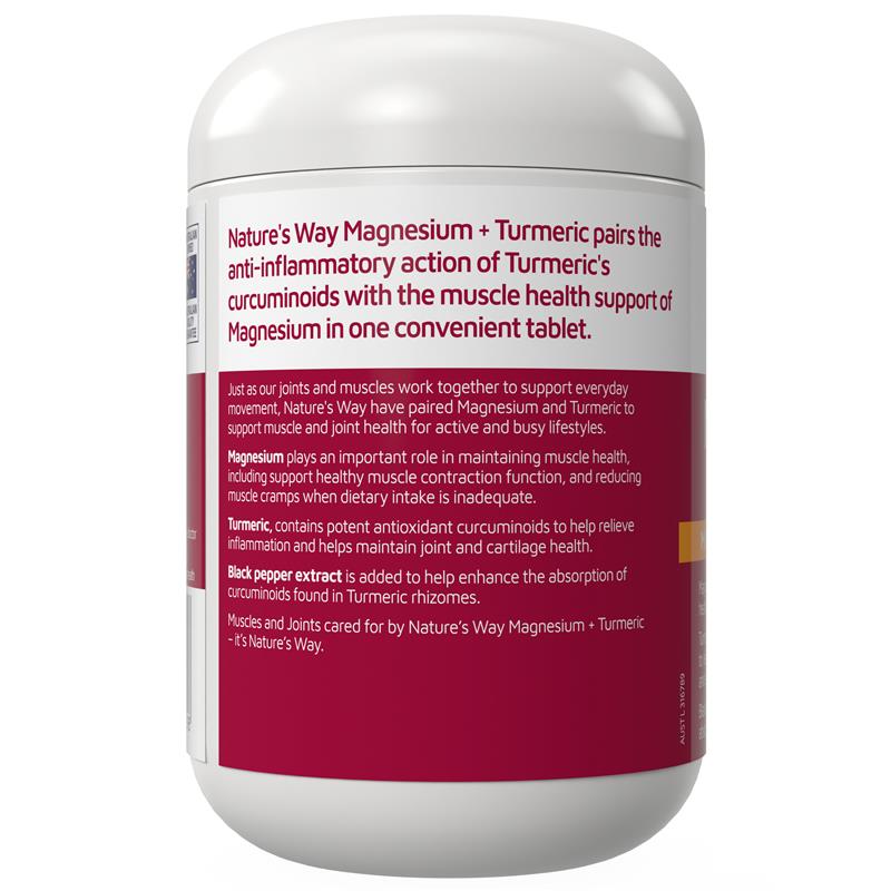 Load image into Gallery viewer, Nature's Way Magnesium + Turmeric 150 Tablets New Formula
