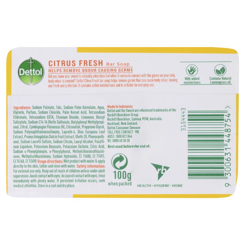Load image into Gallery viewer, Dettol Citrus Fresh Bar Soap 3x100g
