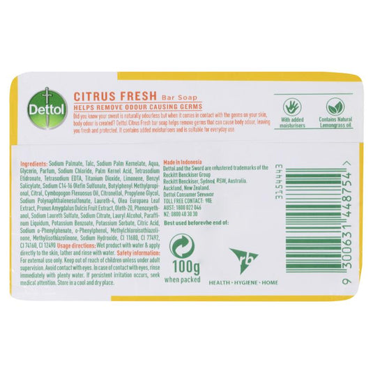Dettol Citrus Fresh Bar Soap 3x100g