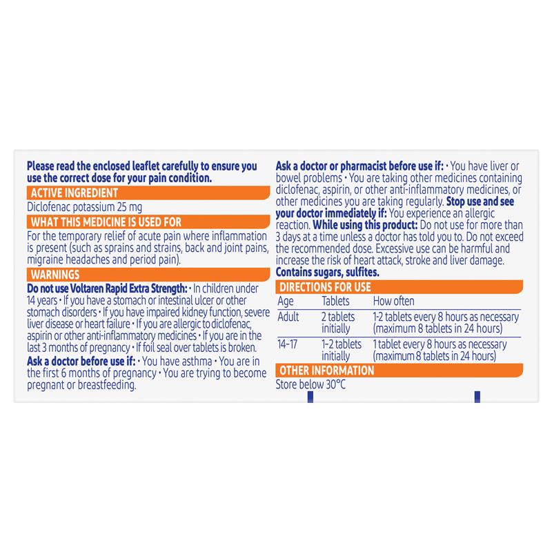 Load image into Gallery viewer, Voltaren Rapid 25mg Tablets 20 - Diclofenac (S3)
