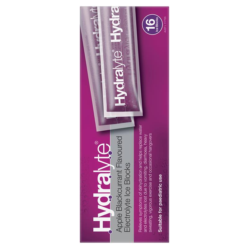 Load image into Gallery viewer, Hydralyte Rehydration Ice Blocks Apple Blackcurrant 16 Pack
