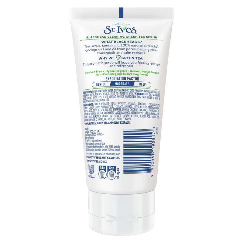 Load image into Gallery viewer, St Ives Blackhead Clearing Green Tea Scrub 150ml/170g
