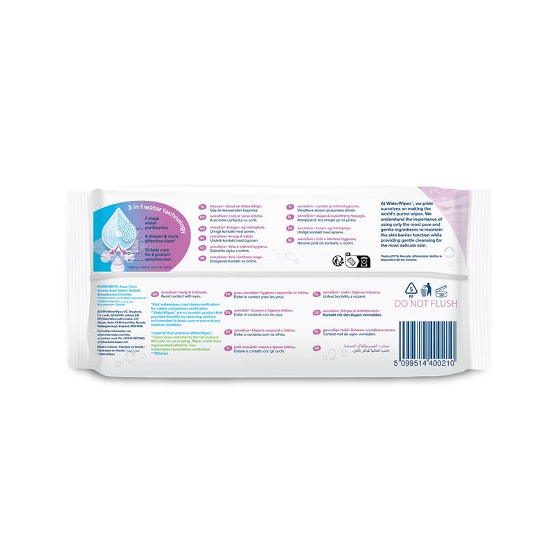 Load image into Gallery viewer, WaterWipes Adult Care Sensitive Intimate Wipes 30 pack

