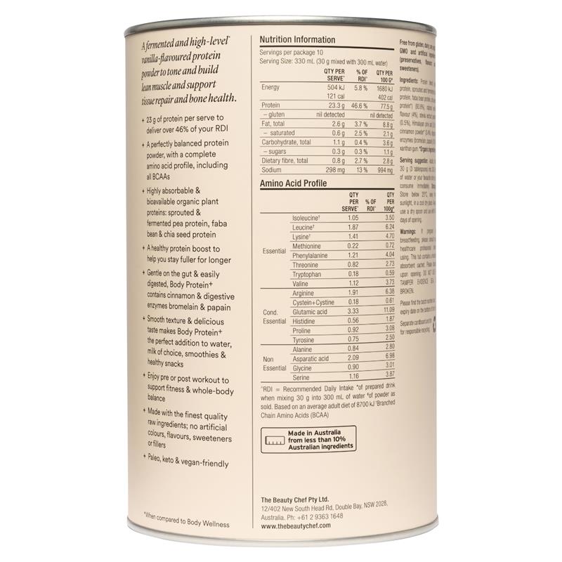 Load image into Gallery viewer, The Beauty Chef Body Protein+ Vanilla High-Level Protein Powder 300g
