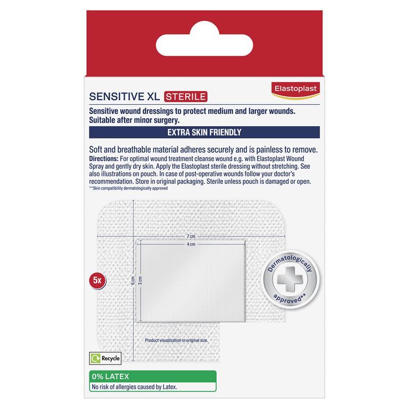 Load image into Gallery viewer, Elastoplast Sensitive Dressing XL 6x7cm 5 Dressings
