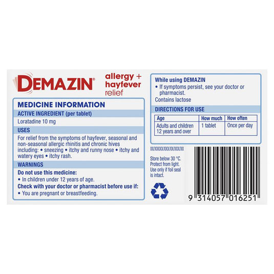 Demazin Allergy + Hayfever Relief Non-Drowsy 80 Tablets