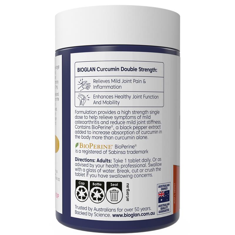 Load image into Gallery viewer, Bioglan Curcumin Double Strength 1200mg 70 Tablets
