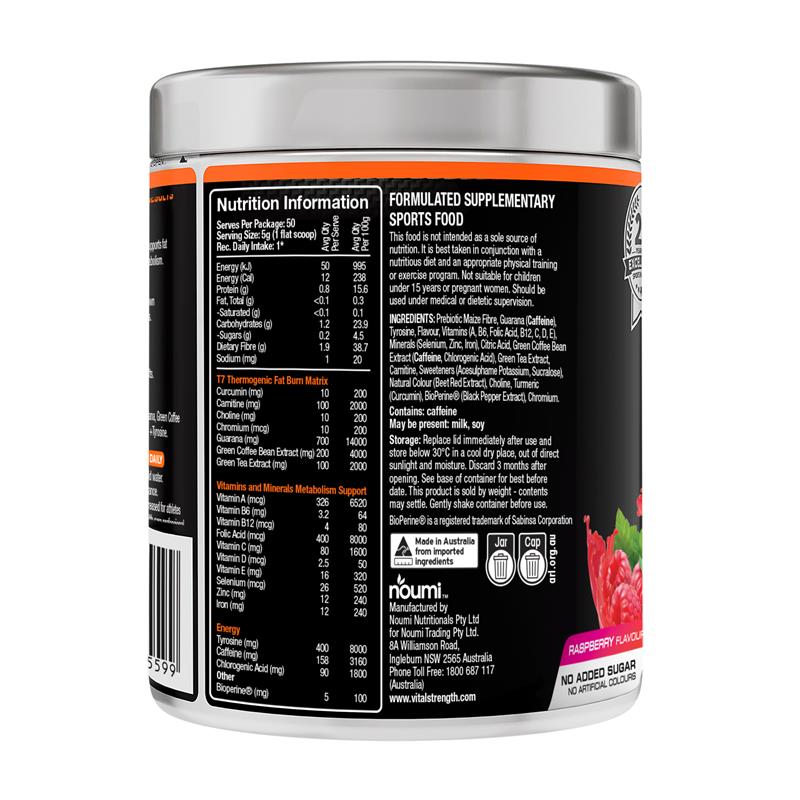Load image into Gallery viewer, Vital Strength Ripped Thermo Stack Raspberry 250g
