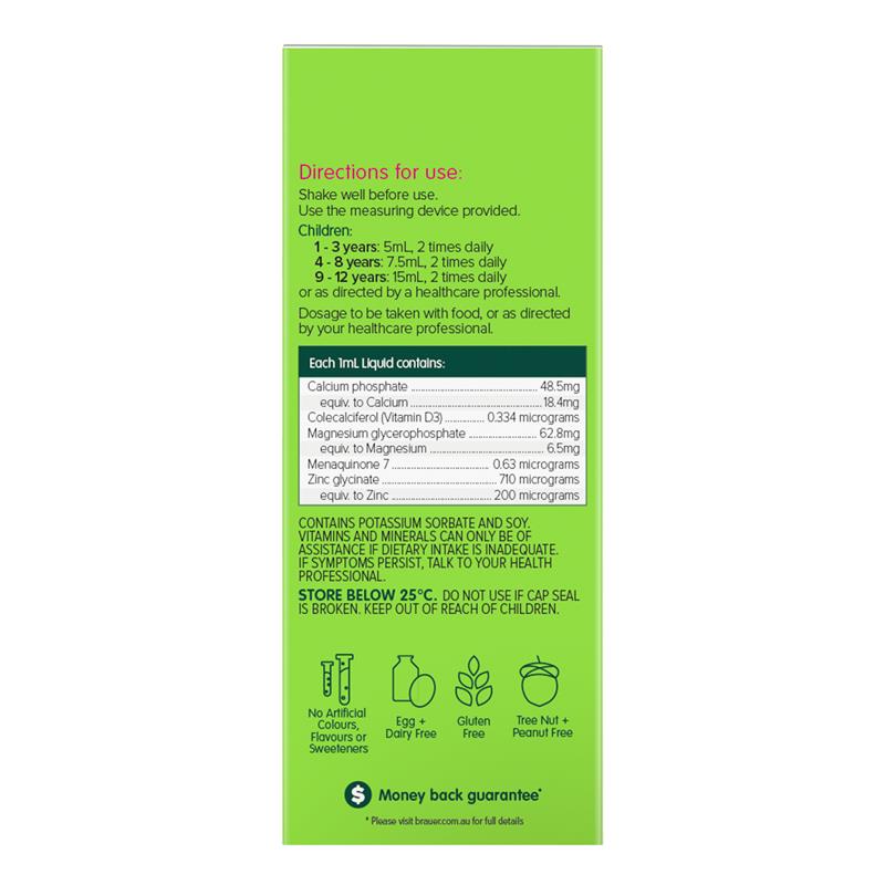Load image into Gallery viewer, Brauer Kids Liquid Calcium with Magnesium &amp; Zinc 200ml
