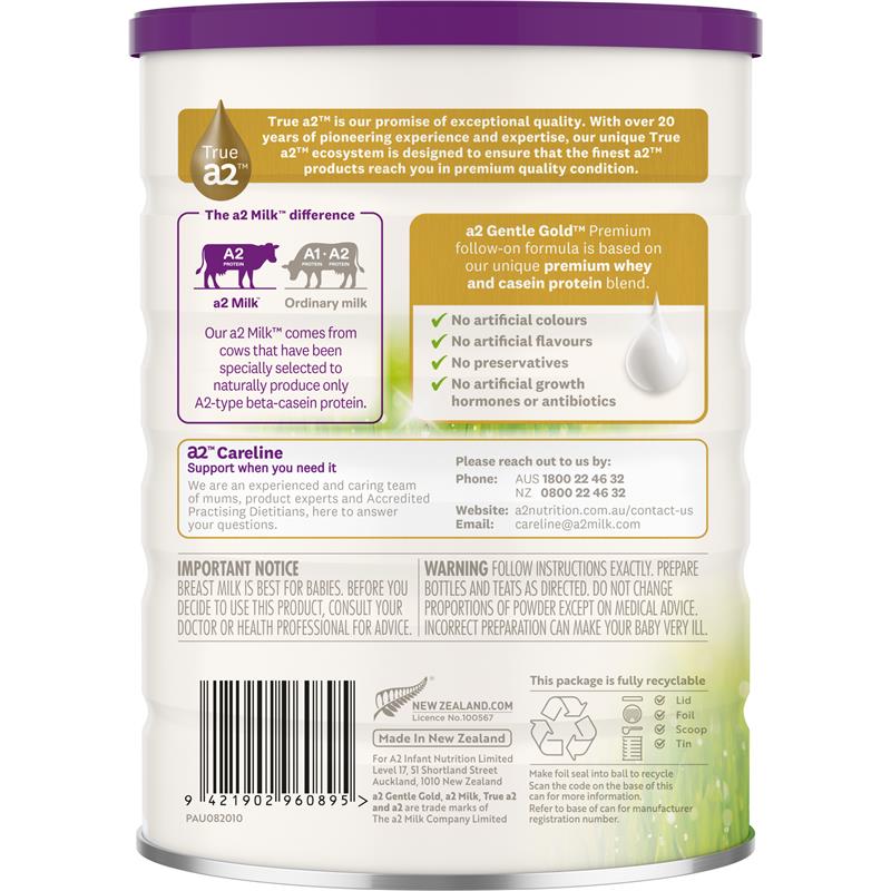 Load image into Gallery viewer, A2 Gentle Gold Premium Follow-on Formula Stage 2 From 6 Months 800g

