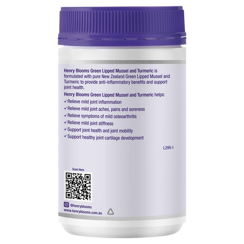 Load image into Gallery viewer, Henry Blooms Green Lipped Mussel 500mg With Turmeric 1500mg 100 Vege Capsules
