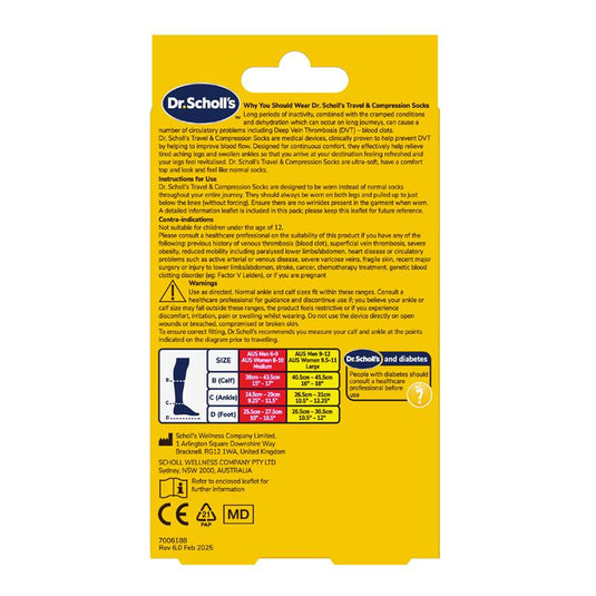 Dr.Scholls Travel and Compression Socks Black Small