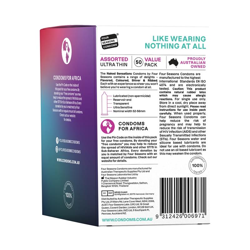 Load image into Gallery viewer, Four Seasons Condoms Naked Sensations 50 Pack
