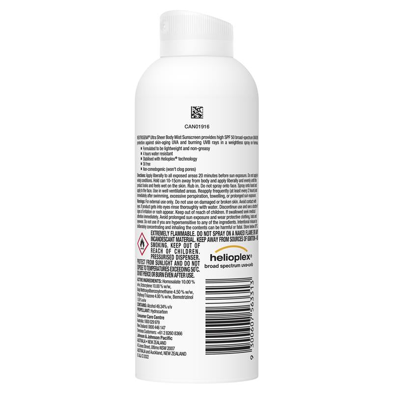 Load image into Gallery viewer, Neutrogena Ultra Sheer Body Mist Sunscreen SPF 50 140g
