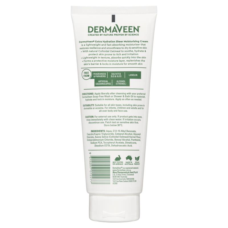 Load image into Gallery viewer, DermaVeen Extra Hydration Sheer Moisturising Cream 200g
