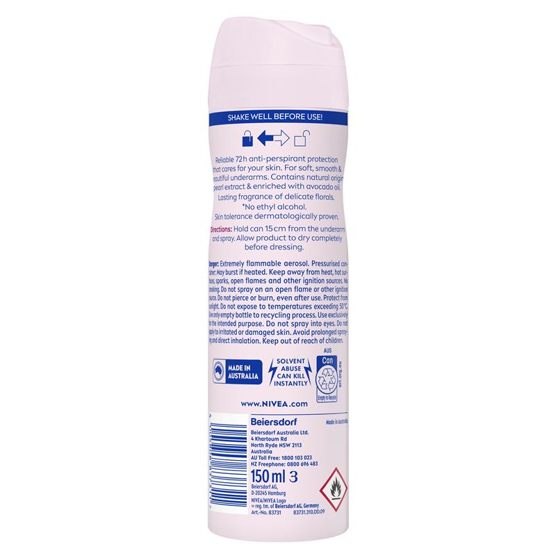 Load image into Gallery viewer, NIVEA Pearl &amp; Beauty Aerosol Deodorant 72H Protection 150ml

