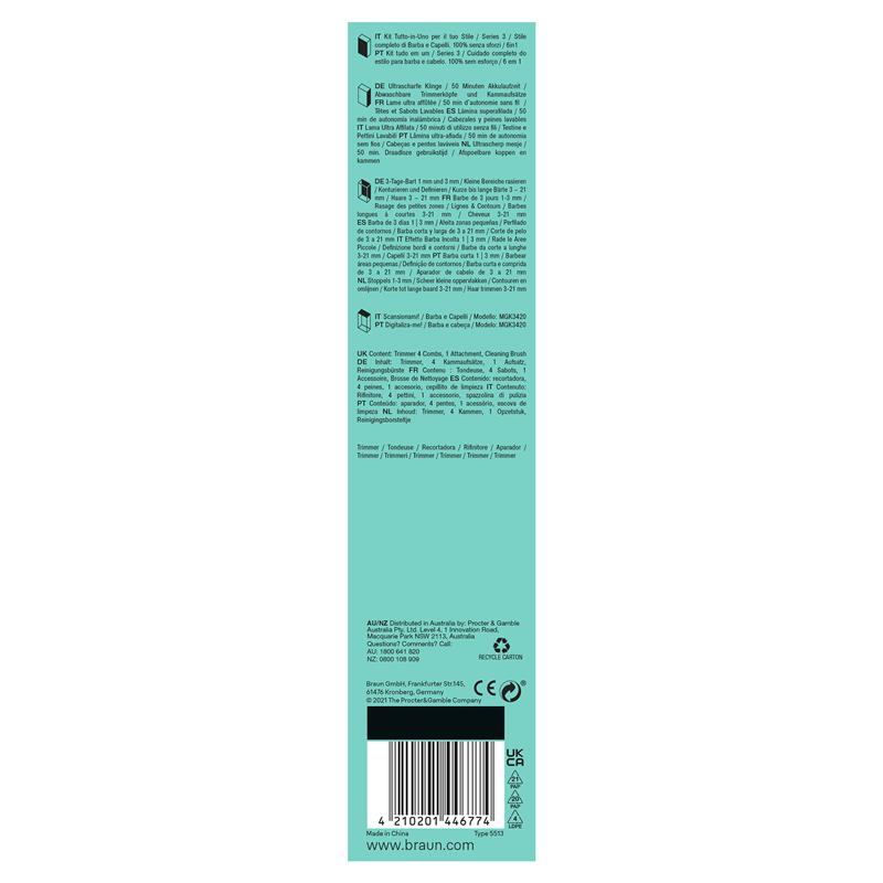 Load image into Gallery viewer, Braun 6 In 1 Multi Grooming Kit MGK3420
