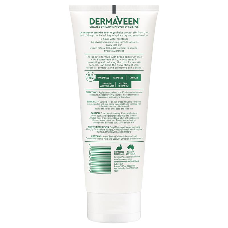 Load image into Gallery viewer, DermaVeen Sensitive Sun SPF 50+ Moisturising Face &amp; Body Cream 200g
