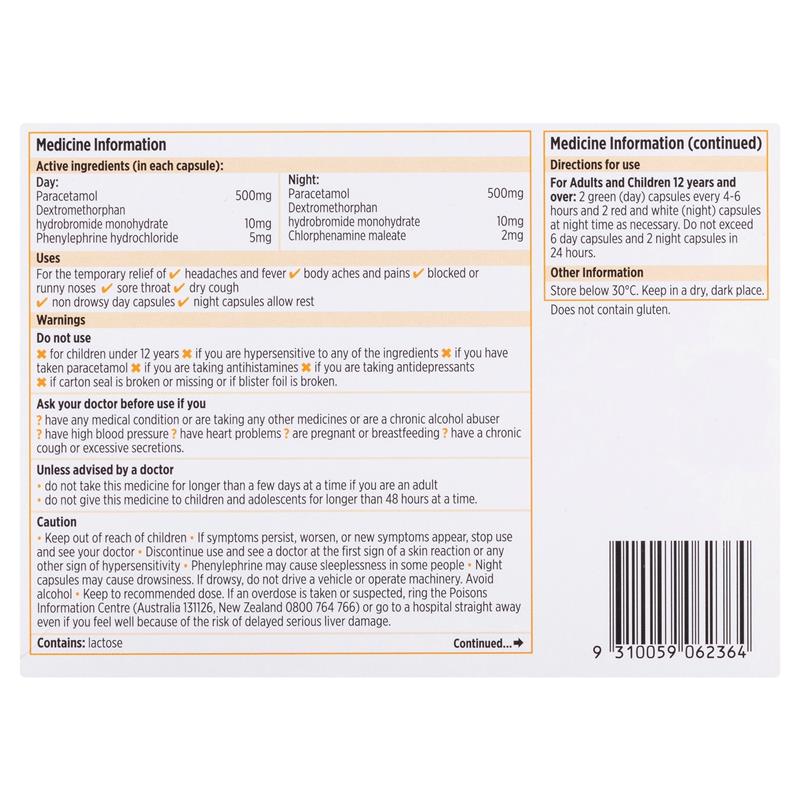 Load image into Gallery viewer, Codral Cold &amp; Flu + Cough Day &amp; Night 24 Capsules
