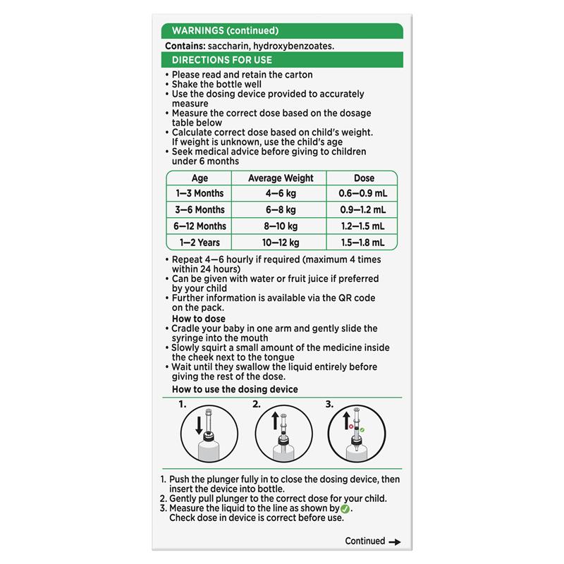 Load image into Gallery viewer, Panadol Children 1 Month – 1 Year Baby Drops with Dosing Device Fever and Pain Relief 20ml
