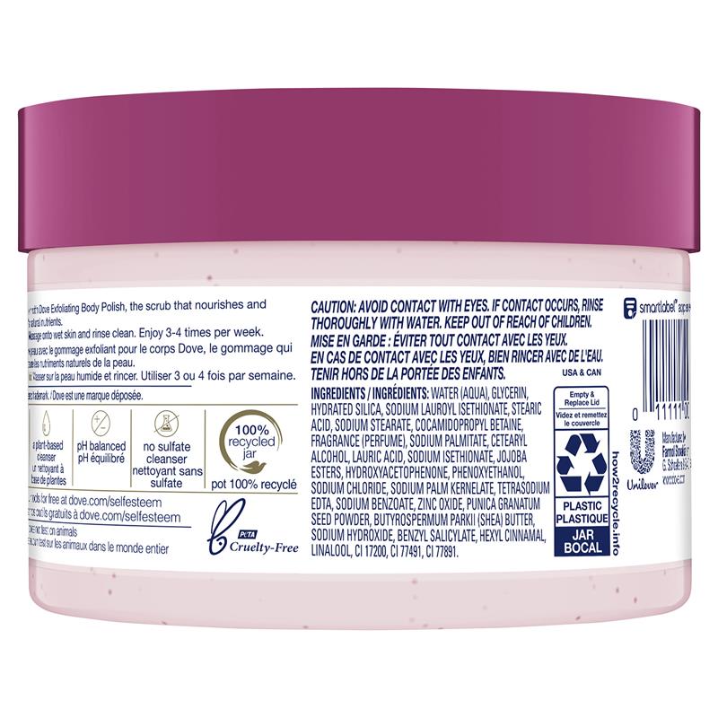 Load image into Gallery viewer, Dove Exfoliating Body Polish Pomegranate and Shea Butter 298g
