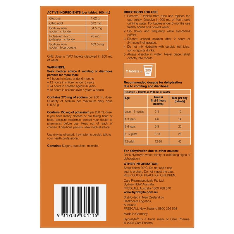 Load image into Gallery viewer, Hydralyte Electrolyte Effervescent Orange 60 Tablets Exclusive Size
