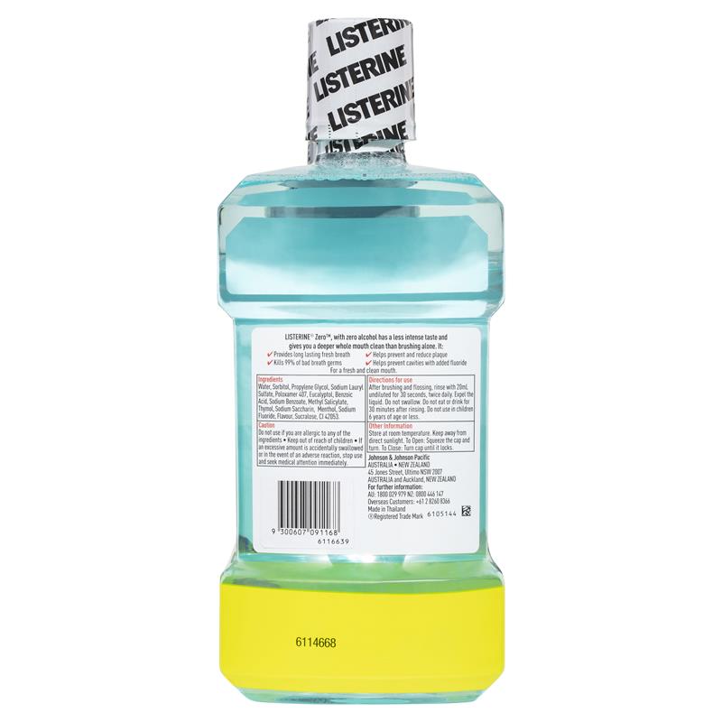 Load image into Gallery viewer, Listerine Zero Alcohol Antibacterial Mouthwash Less Intense Taste Value Pack 1.5L
