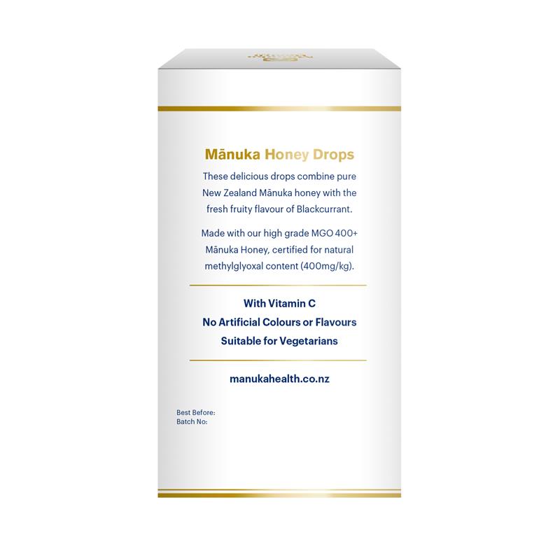 Load image into Gallery viewer, Manuka Health Manuka Honey Drops Blackcurrant 15 Pack 65g

