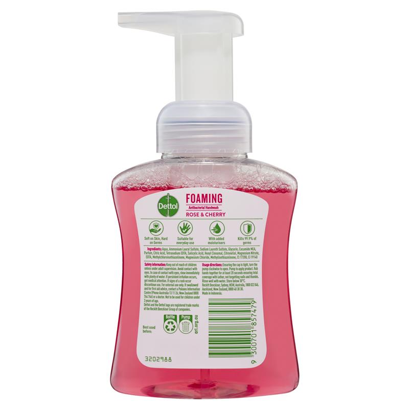 Load image into Gallery viewer, Dettol Foam Antibacterial Hand Wash Rose and Cherry in Bloom 250 ml
