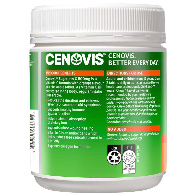 Load image into Gallery viewer, Cenovis Sugarless C 500mg Chewable 500 Tablet Exclusive Size
