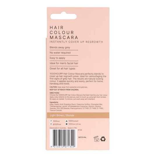 1000 Hour Hair Colour Mascara Light Brown/Blonde  12g