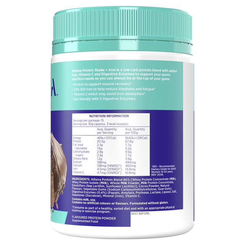 Load image into Gallery viewer, Athena Protein + Iron Chocolate 450g
