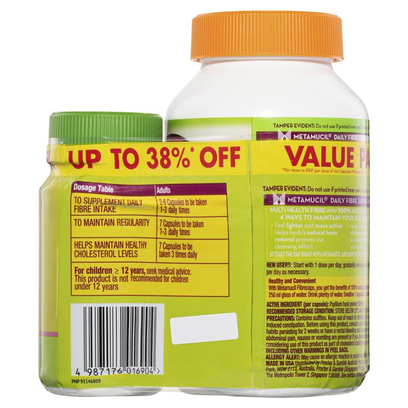 Load image into Gallery viewer, Metamucil Capsules Value Bundle 300 Capsules + 100 Capsules
