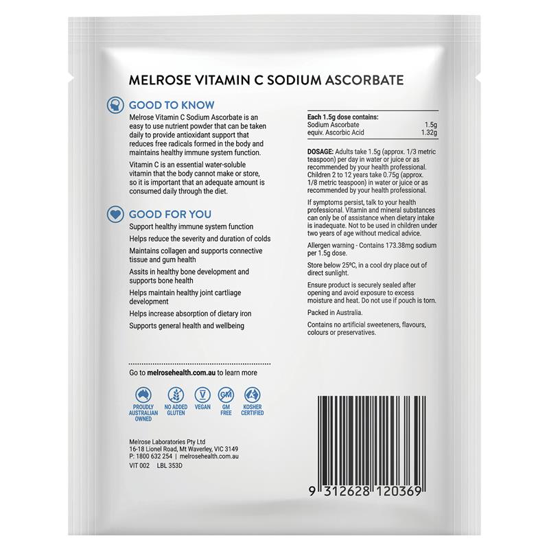 Load image into Gallery viewer, Melrose Vitamin C + Sodium Ascorbate 125g Powder
