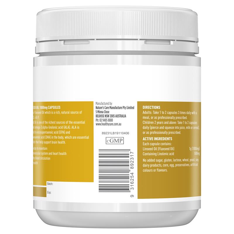 Load image into Gallery viewer, Healthy Care Super Flaxseed Oil 1000mg 200 Capsules
