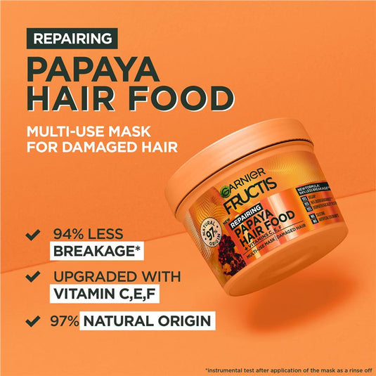 Garnier Fructis Hair Food Repairing Papaya 3-in-1 Mask Treatment for Damaged Hair 390ml