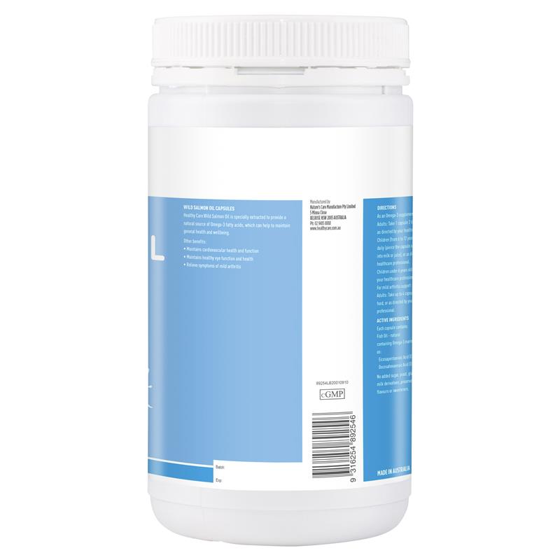 Load image into Gallery viewer, Healthy Care Wild Salmon Oil 1000mg 500 Capsules
