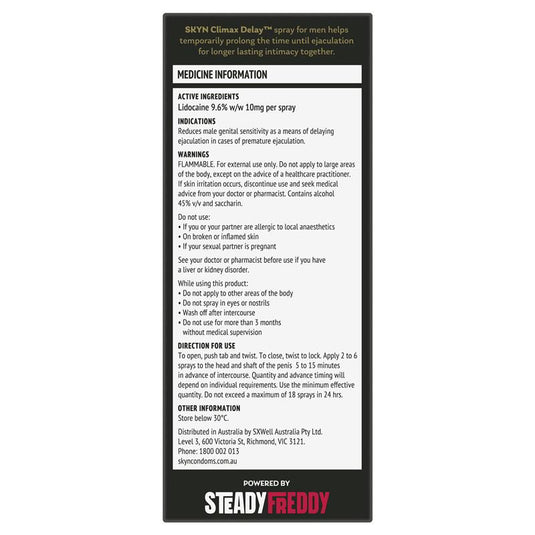 SKYN Climax Delay™ Spray 10g (Not To Be Sold In NSW and ACT)