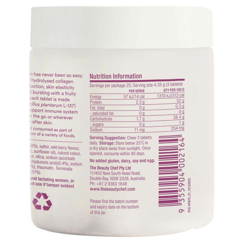 Load image into Gallery viewer, The Beauty Chef Plumpers Kakadu Plum Collagen Peptides 75 Chewable Tablets
