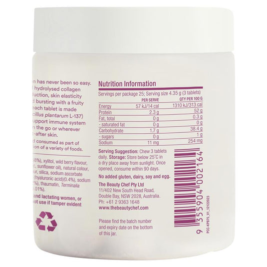 The Beauty Chef Plumpers Kakadu Plum Collagen Peptides 75 Chewable Tablets