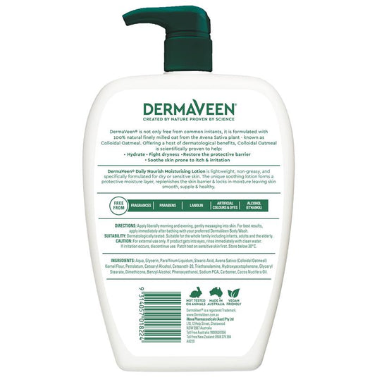 DermaVeen Daily Nourish Moisturising Lotion 1.25L Exclusive Size