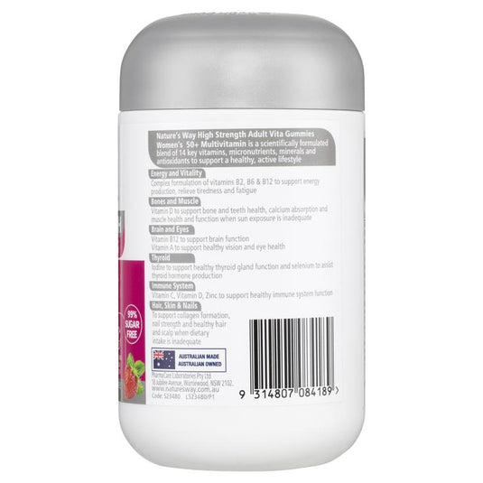 Nature's Way Adult Vita Gummies High Strength 50+ Womens Multi 60 Gummies