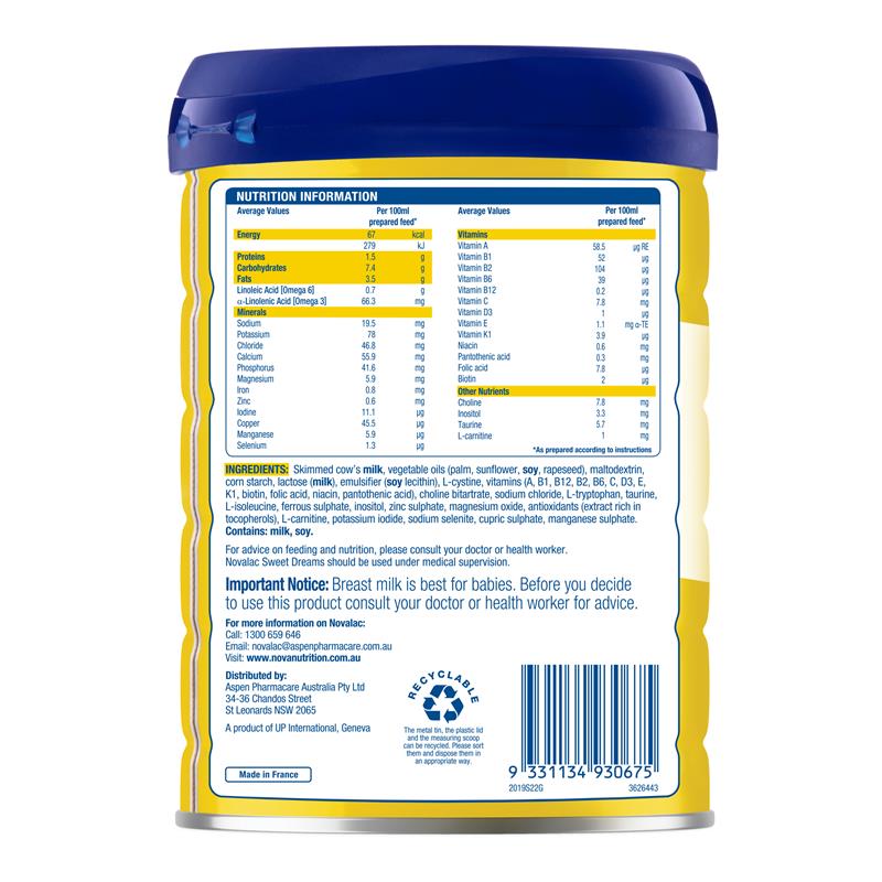 Load image into Gallery viewer, Novalac SD Sweet Dreams Formula 0-12 Months 800g

