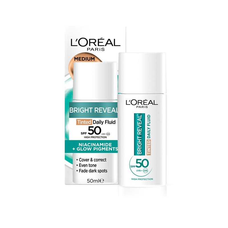 Load image into Gallery viewer, L'Oreal Bright Reveal Tinted SPF 50 Fluid Medium 50ml
