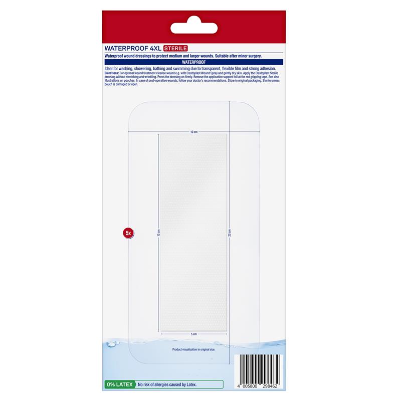 Load image into Gallery viewer, Elastoplast Waterproof Dressing 4XL 10cm x 20cm 5 Pack
