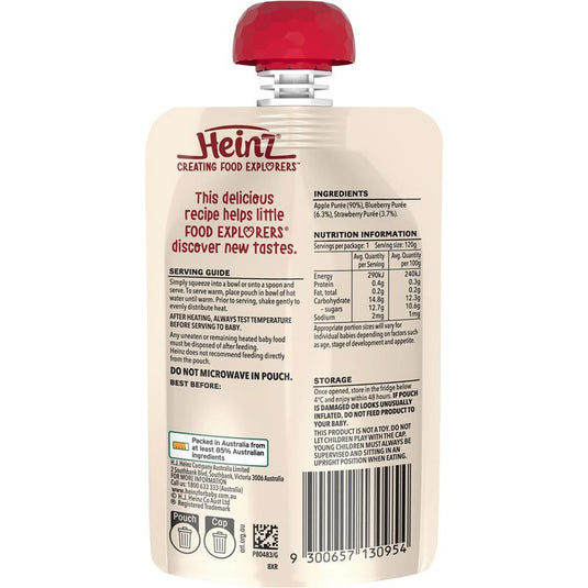 Heinz Apple Blueberry & Strawberry Pouch 120g 8m+