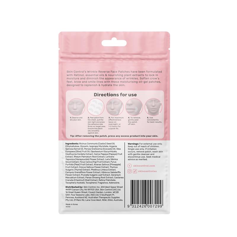 Load image into Gallery viewer, Skin Control Wrinkle Reverse Face Patch + Retinol 24pk
