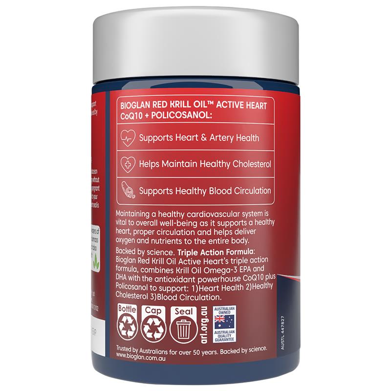 Load image into Gallery viewer, Bioglan Red Krill Oil Active Heart 60 Capsules
