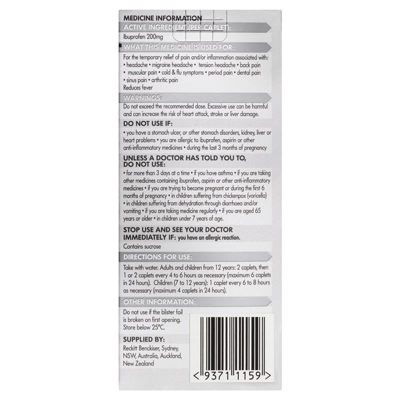 Load image into Gallery viewer, Nurofen Ibuprofen Caplets Pain Relief 200mg 24 Pack
